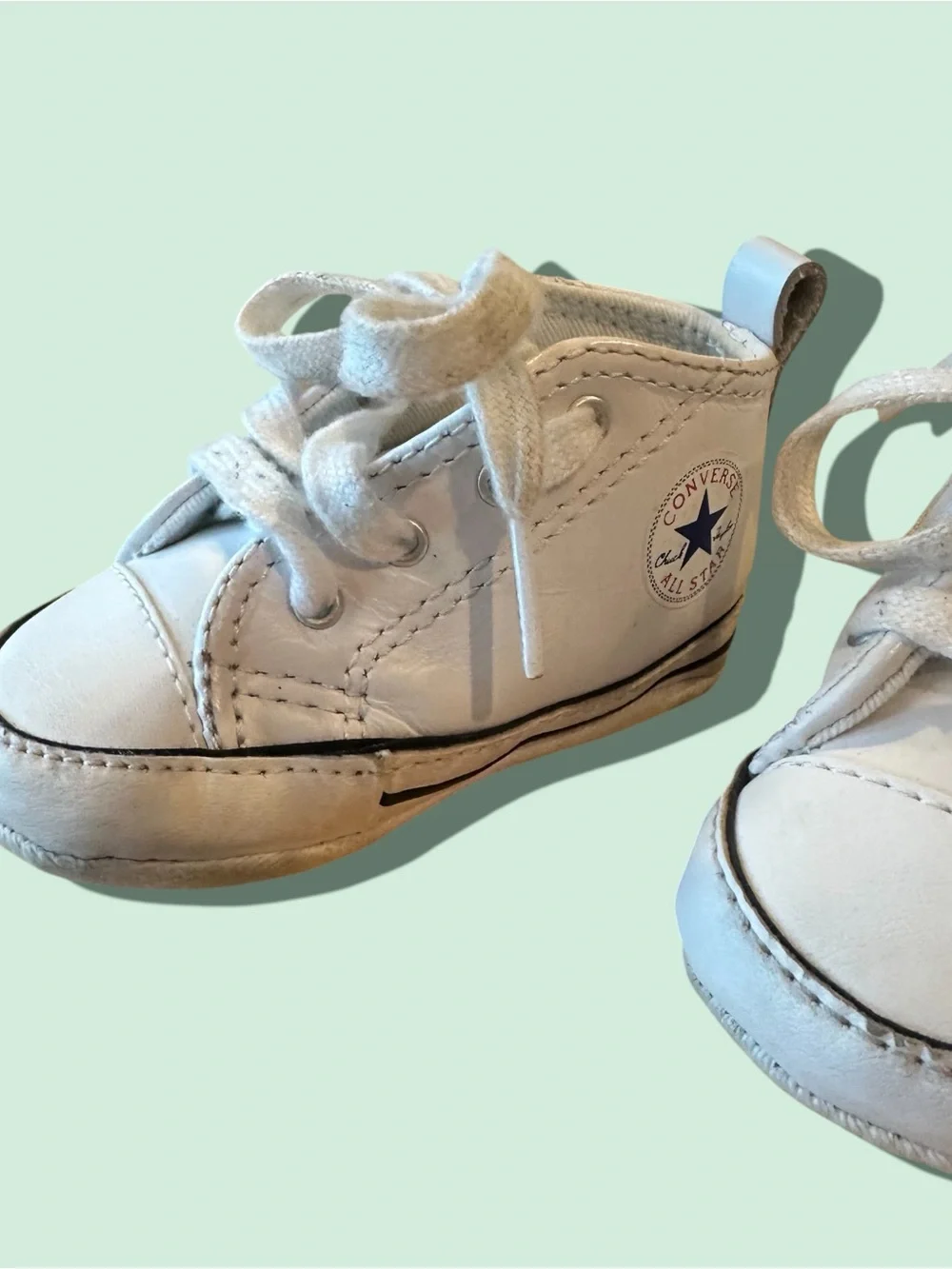 Converse White Baby High-Top Sneakers Size 2